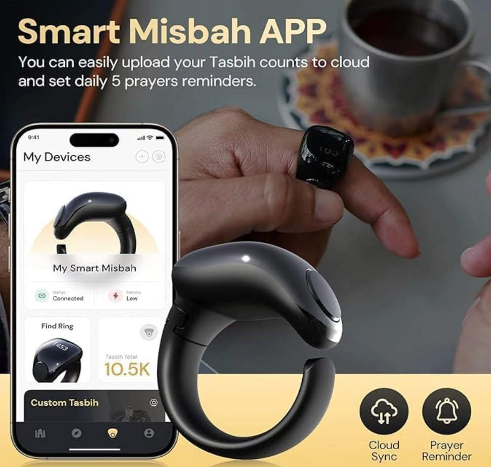 Zikr Tasbih Ring -  Waterproof & Bluetooth 